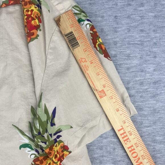 Denim & Flower Ricky Singh Men’s Large Button Up Short Sleeve Pineapple Print - Picture 8 of 8